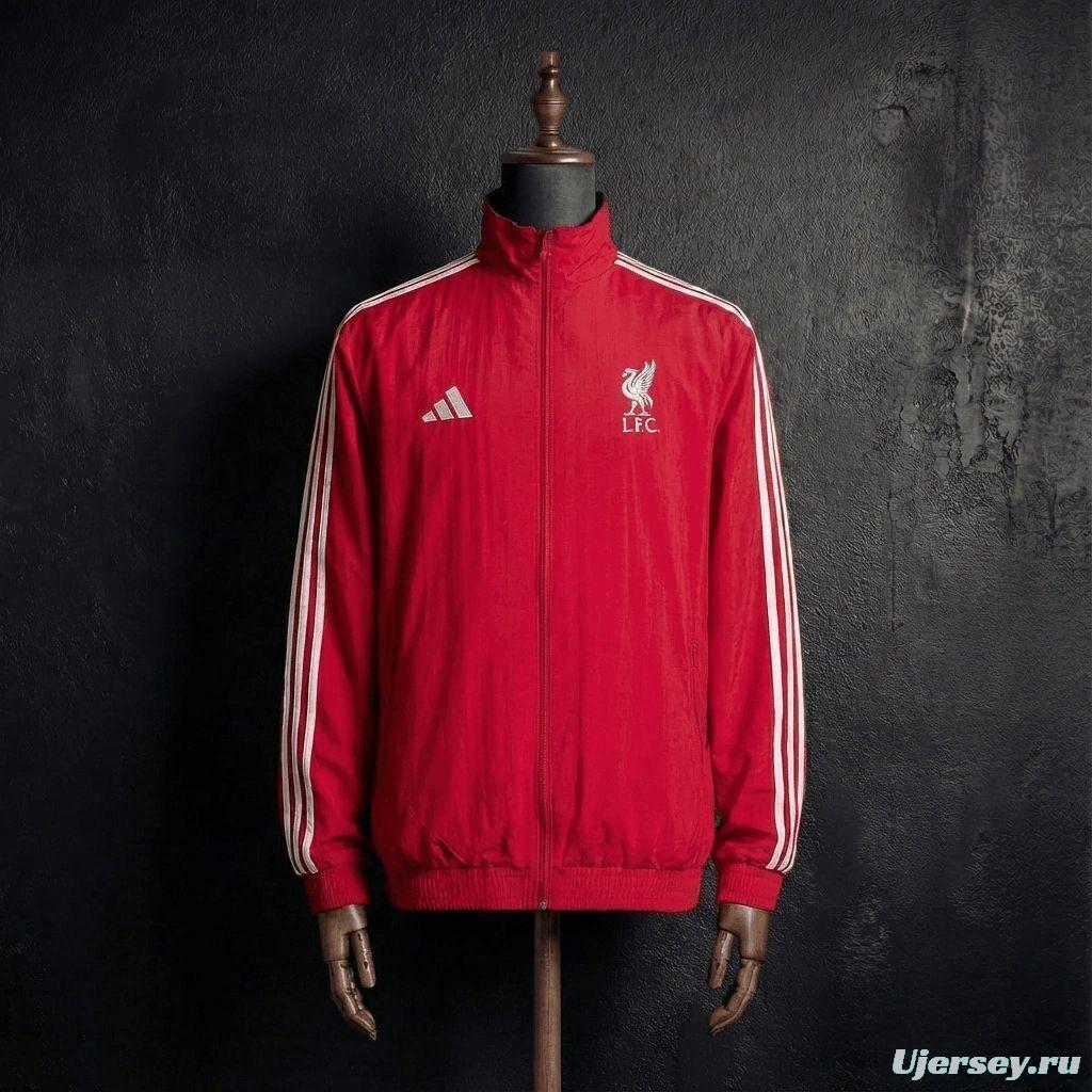2026 Liverpool Red And White Reversible Full Zipper Jacket