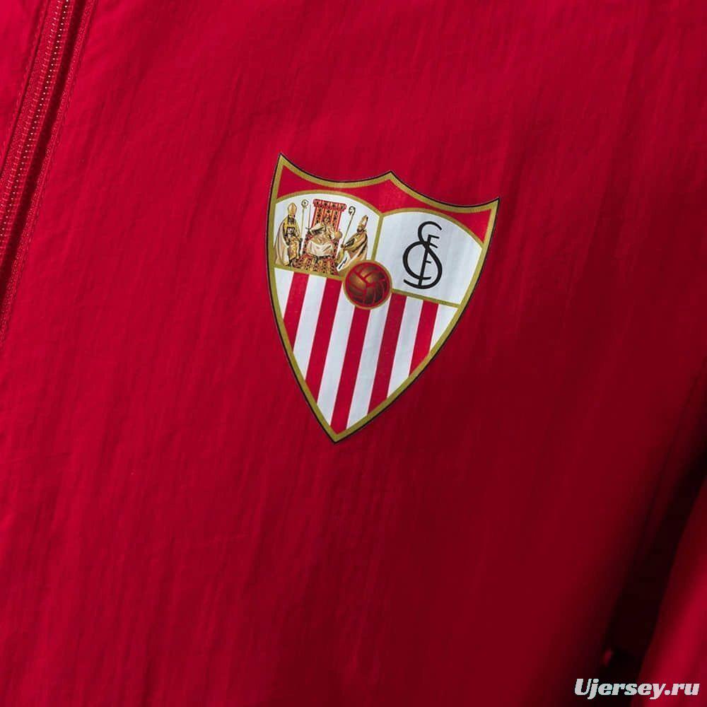 2026 Sevilla FC Red And White Reversible Full Zipper Jacket