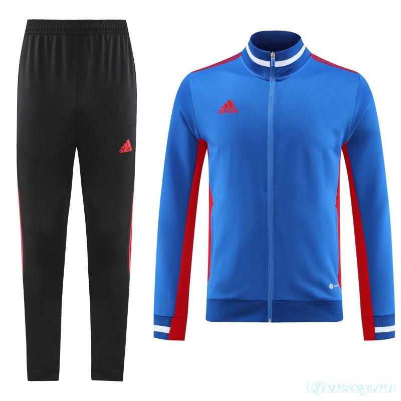 2026 Adidas Blue Full Zipper Jacket + Black Long Pants
