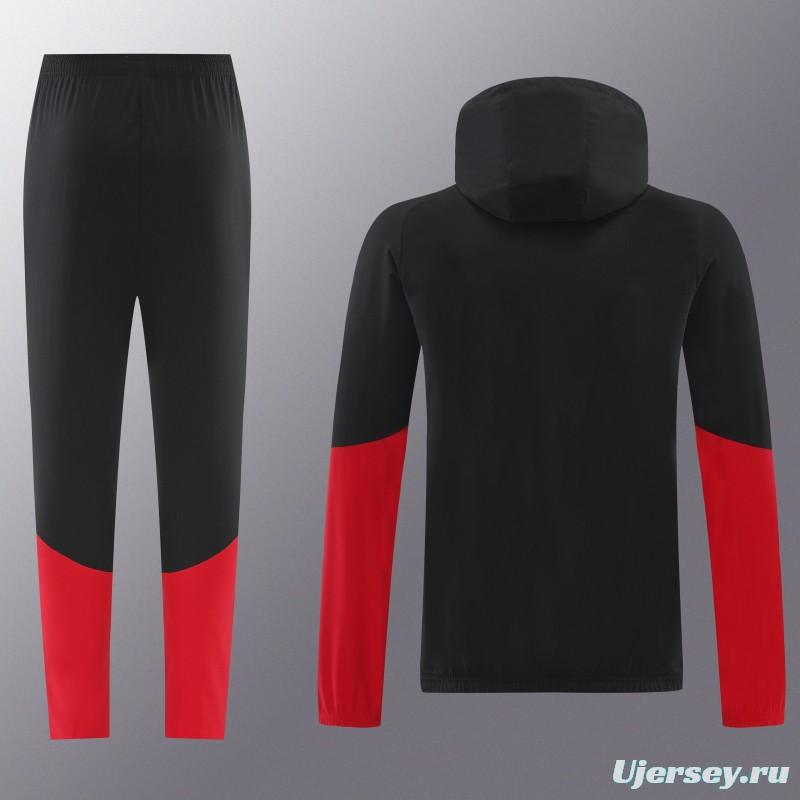 2026 Germany Hoodie Black Full Zipper Windbreaker + Long Pants