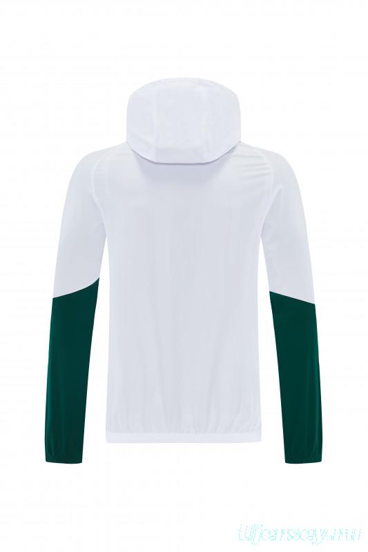 2026 Italy White Hoodie Full Zipper Windbreaker + Long Pants