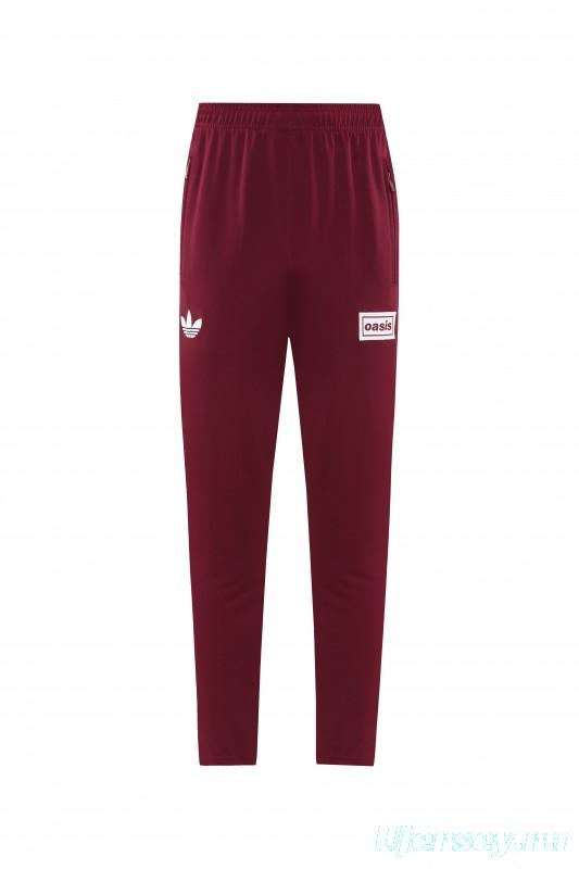 2026 Adidas x OASIS Wine Full Zipper Jacket + Long Pants