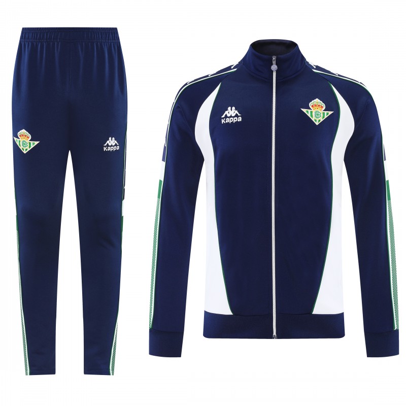 26/27 Real Betis x Kappa Navy Blue  Full Zipper Jacket Tracksuit + Long Pants