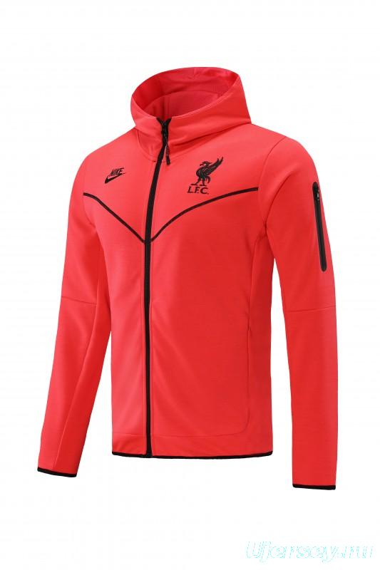 26/27 Liverpool Red Full Zipper Hooded Jacket Tracksuit + Long Pants