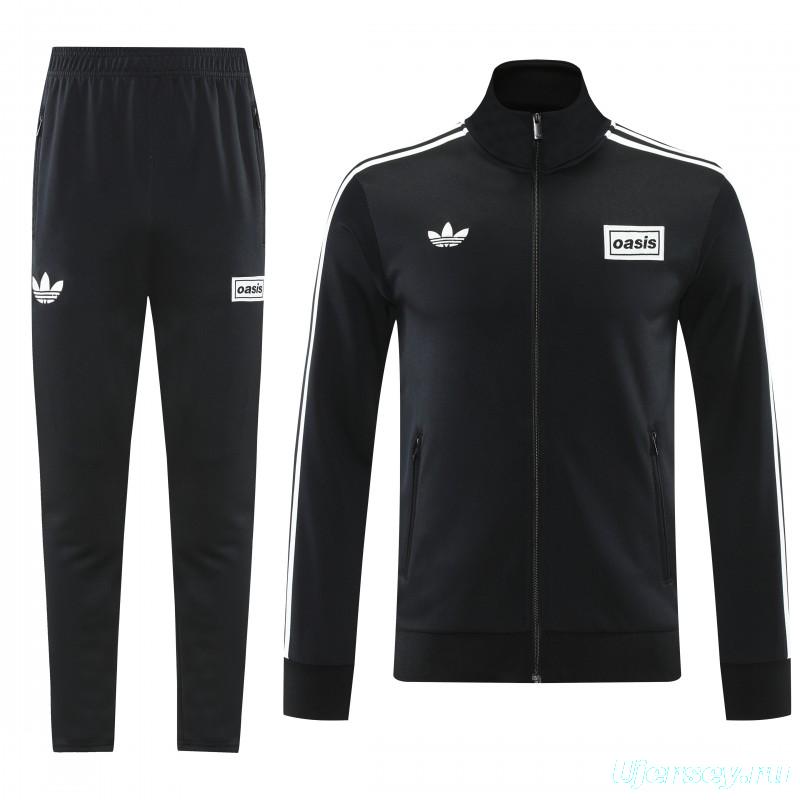 2026 Adidas Black Full Zipper Jacket + Long Pants
