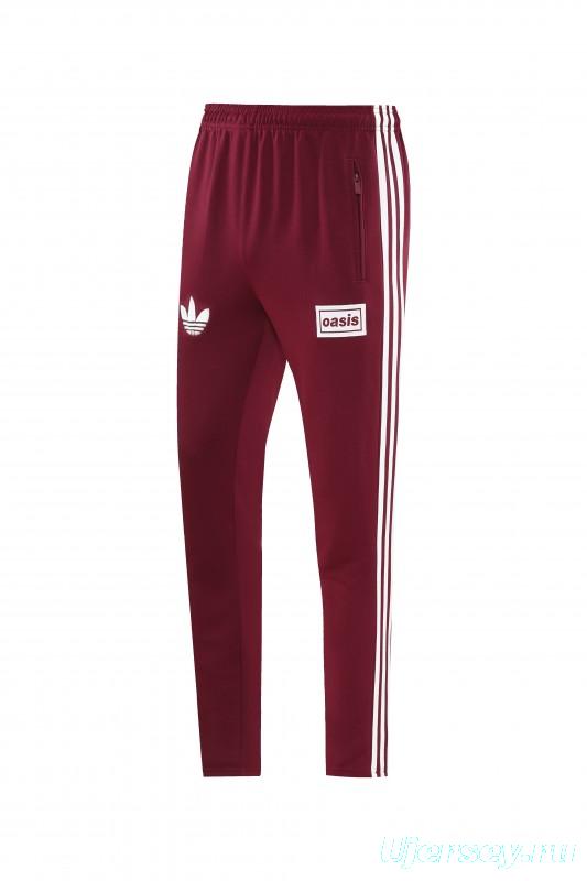 2026 Adidas x OASIS Wine Full Zipper Jacket + Long Pants