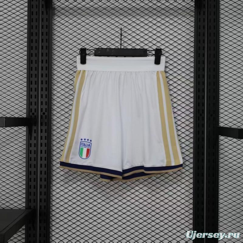 2026 Player Version  Italy Home White with Gold Stripes Shorts