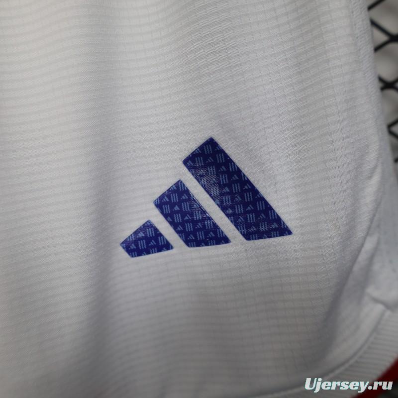 2026 Player Version Japan White with Navy Blue Stripes Shorts