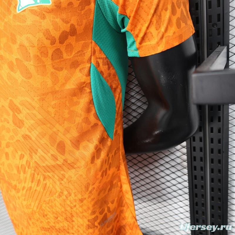 2026 Player Version Ivory Coast Orange with Leopard Pattern Jersey