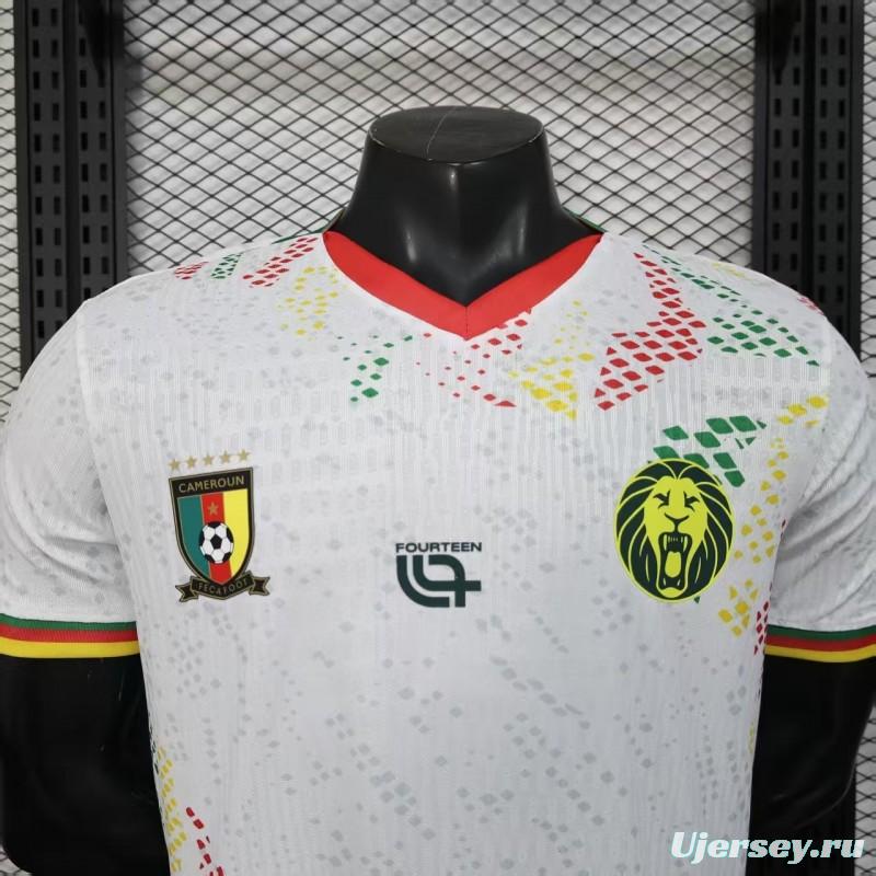 2026 Player Version Cameroon Home White with Red, Dot Pattern Jersey