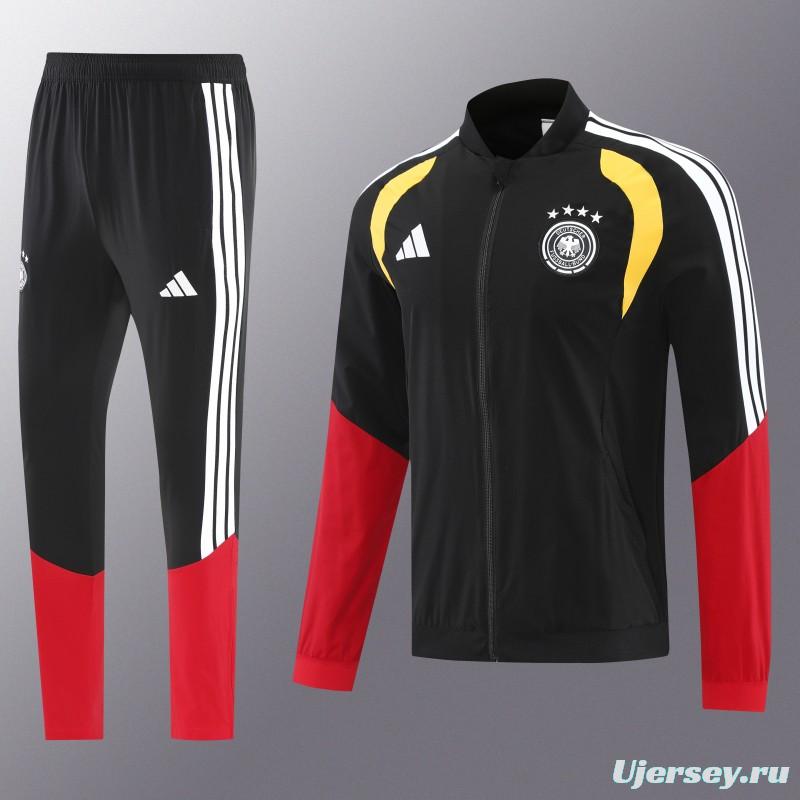 2026 Germany Black Full Windbreaker + Long Pants