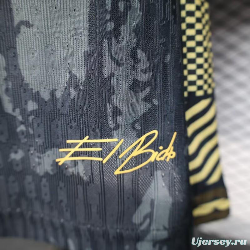 2026 Player Version Portugal Dark Grey with Abstract Graphic Pattern Jersey