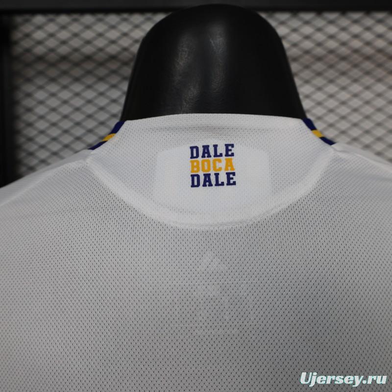 25/26 Player Version Boca Juniors White with Blue and Yellow Gradient Horizontal Stripes Jersey
