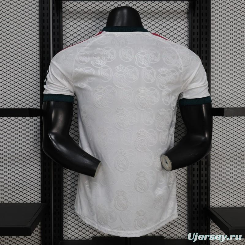25/26 Player Version Real Madrid White with Subtle Crest Pattern Jersey