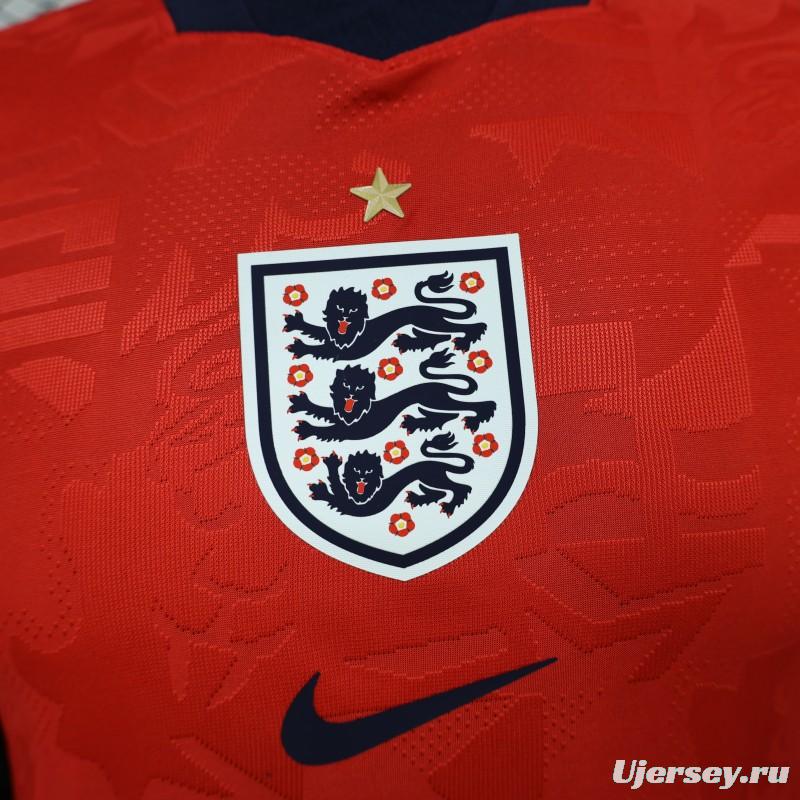 2026 Player Version England Red with Abstract Graphic Pattern Jersey
