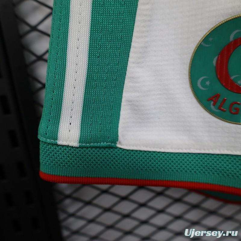 2026 Player Version Algeria White with Green Side Stripes Shorts