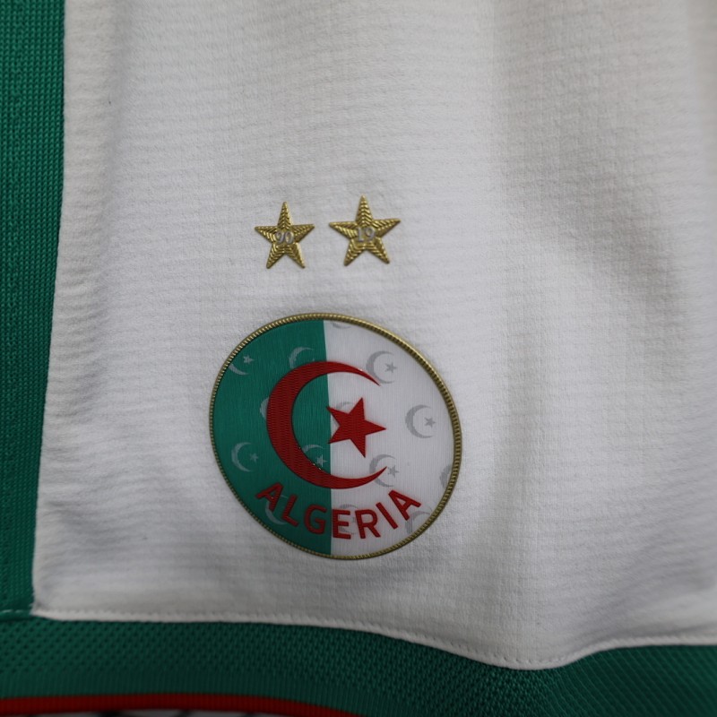 2026 Player Version Algeria White with Green Side Stripes Shorts