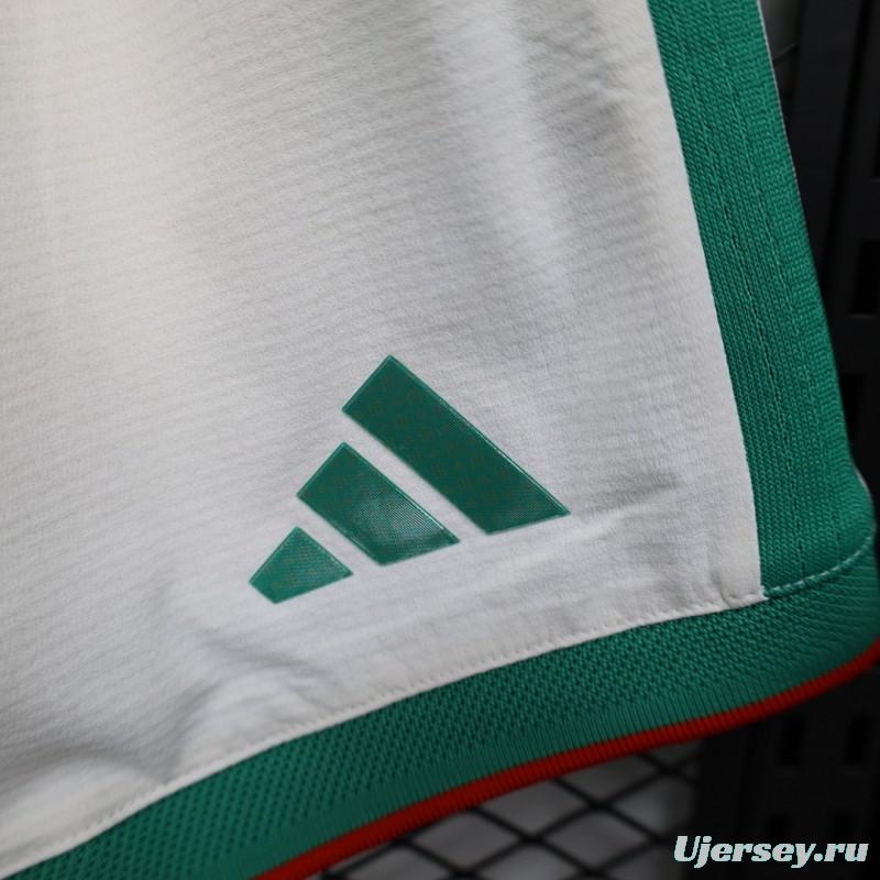 2026 Player Version Algeria White with Green Side Stripes Shorts