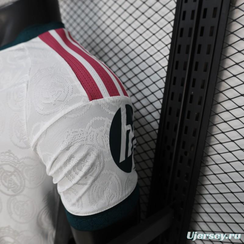 25/26 Player Version Real Madrid White with Subtle Crest Pattern Jersey