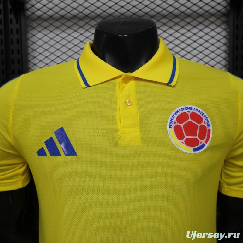 Player Version 2026 Colombia Yellow POLO Jersey