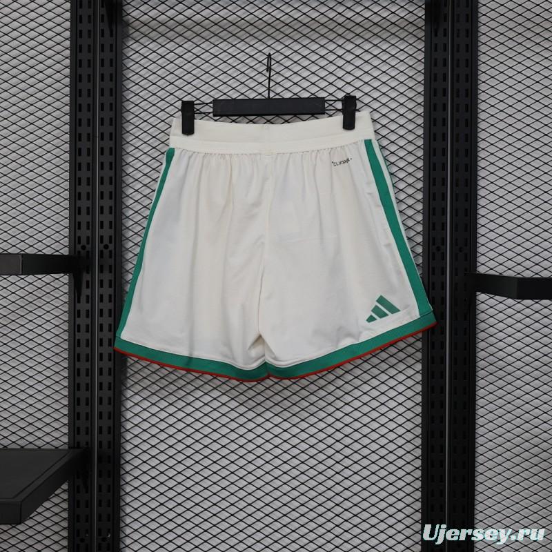 2026 Player Version Algeria White with Green Side Stripes Shorts