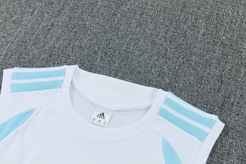 26/27 Argentina White Sleeveless Training Vest +Soccer Shorts