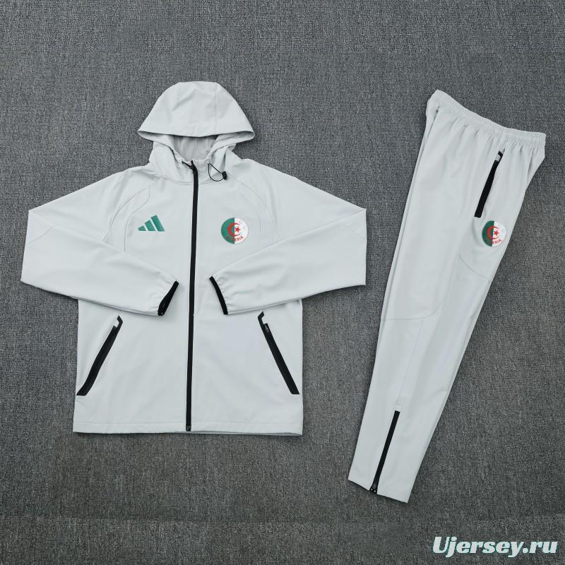 26/27 Algeria Full Zipper Hooded Jacket Tracksuit + Long Pants