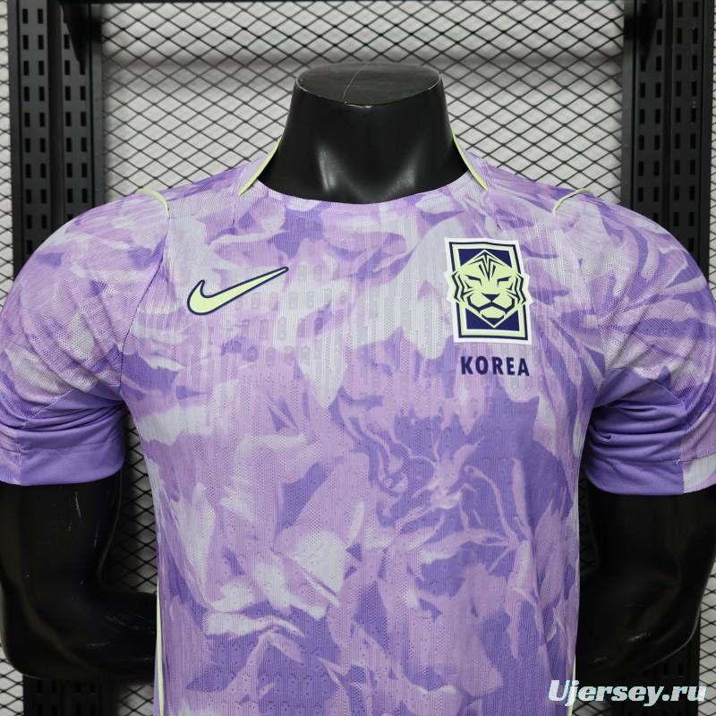 Player Version 2027 South Korea Away Purple Floral Jersey