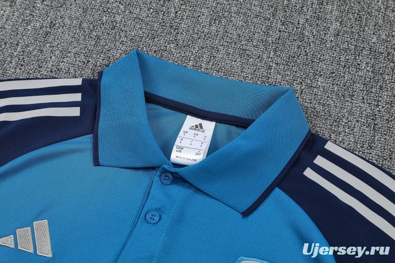 26/27 Arsenal Blue   Polo Training Shirt + Long Pants Tracksuit