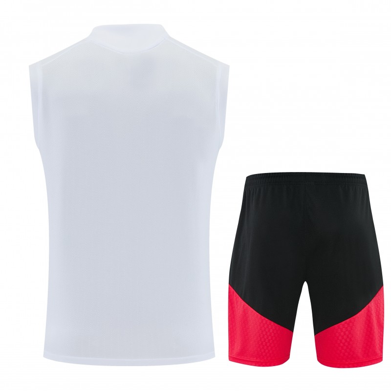 26/27 Germany White  Sleeveless Training Vest +Shorts Set