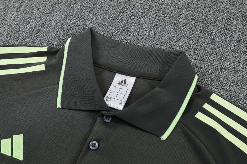 26/27 Real Madrid Black  Polo Training Shirt + Long Pants Tracksuit