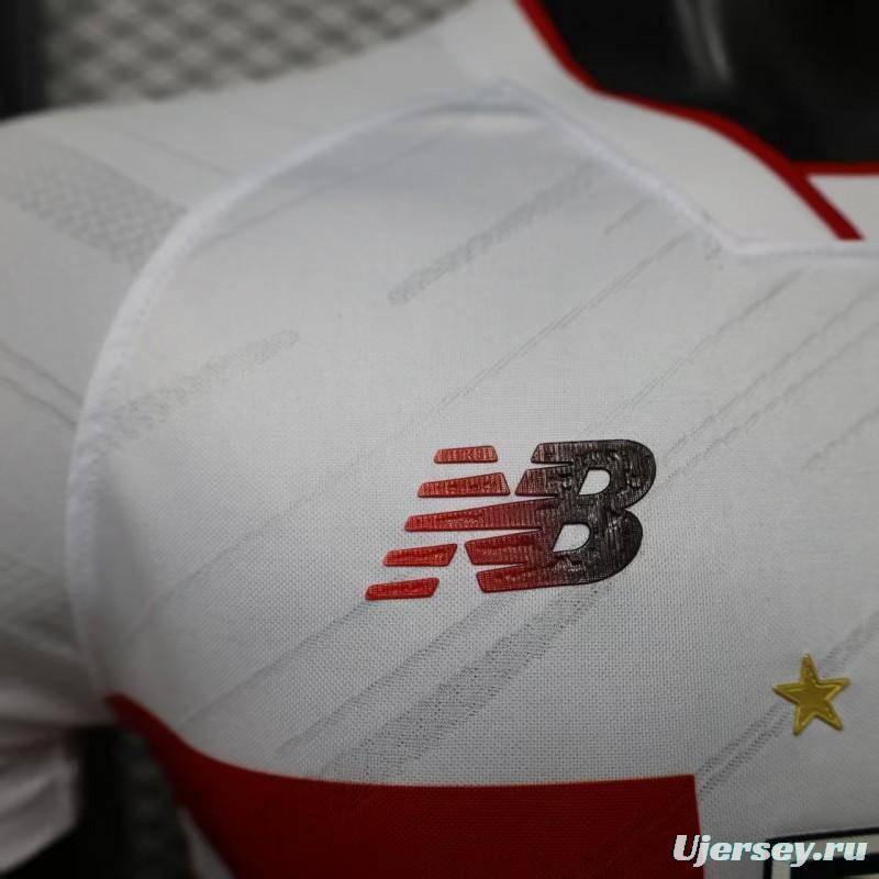 Player Version 26/27  São Paulo FC White with Red and Black Horizontal Stripes Jersey