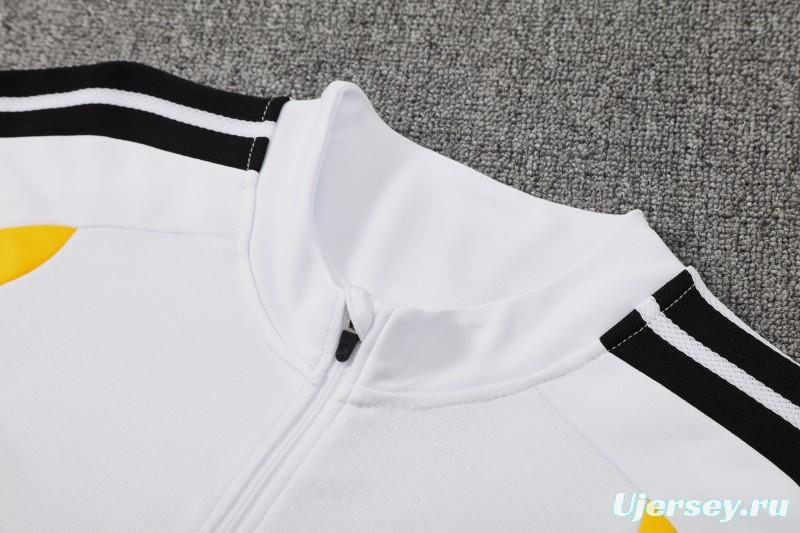 26/27 Germany White Half Zipper Jacket Tracksuit  + Long Pants