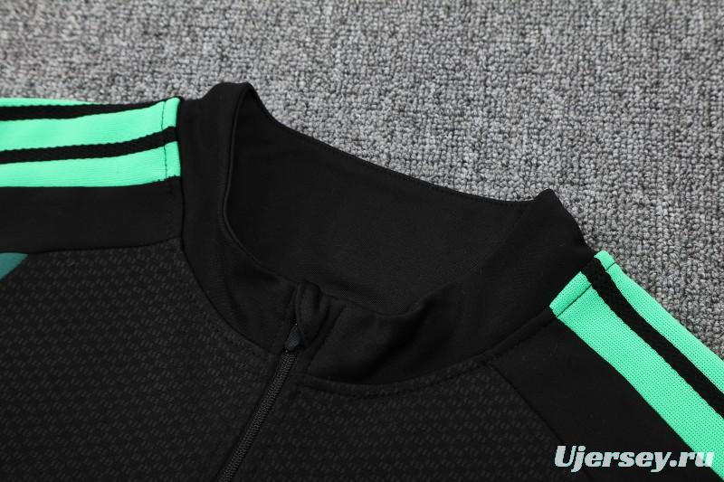 26/27  Mexico Black Half Zipper Jacket Tracksuit + Long Pants