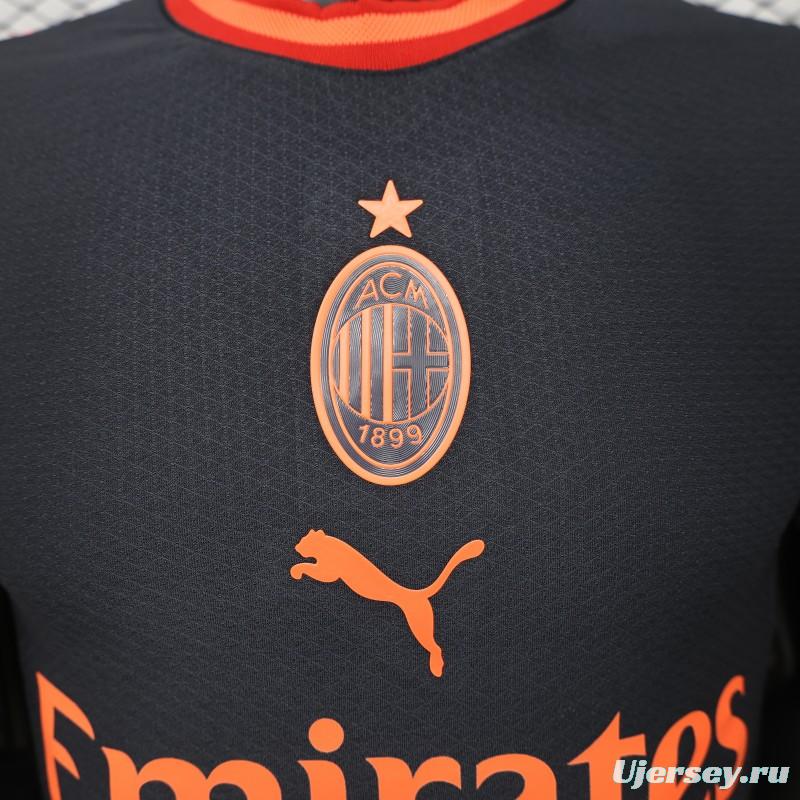 Player Version 26/27 AC Milan Away Navy Blue with Copper Orange Accents Jersey