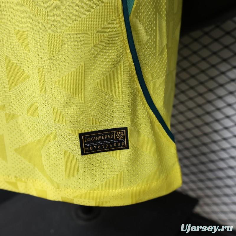 Player Version 2026 Brazil Yellow  Geometric Pattern Home Jersey