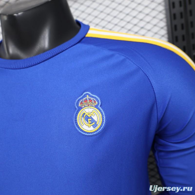 Player Version 2026 Real Madrid Blue Long Sleeve  Adidas Originals Retro Special Edition Jersey