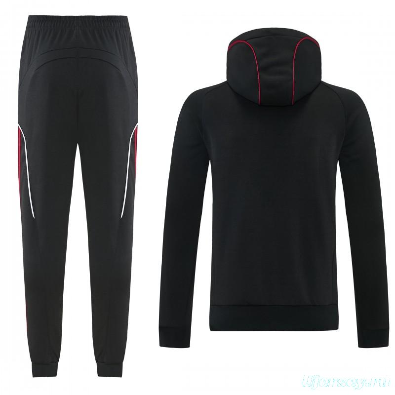 26/27 Liverpool  Black Full Zipper Hooded Jacket Tracksuit + Long Pants