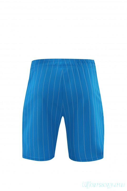 26/27 Real Madrid  Blue Pinstripe  Short Sleeve+Soccer Shorts