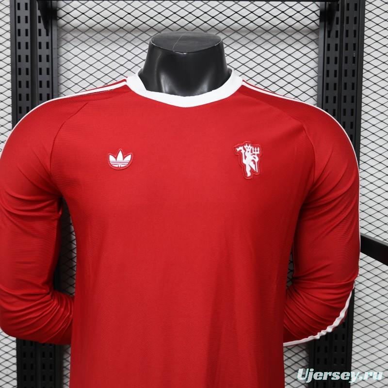 Player Version 2026 Manchester United Red Long Sleeve Adidas Originals Retro Special Edition Jersey