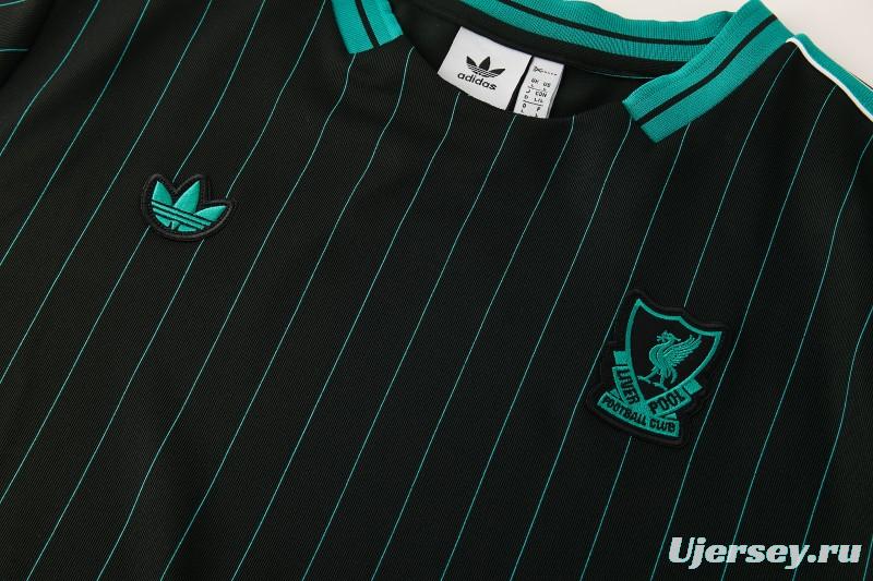 26/27  Liverpool  Black Short Sleeve+Soccer Shorts