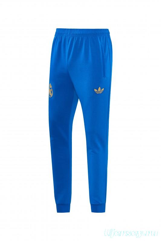 26/27 Real Madrid Royal Blue Pullover Hooded Tracksuit + Long Pants