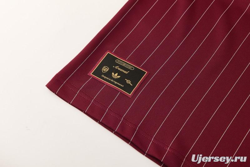 26/27  Arsenal  Maroon Pinstripe Short Sleeve+Soccer Shorts