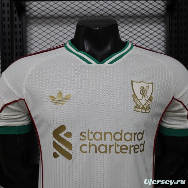 Player Version 26/27 Liverpool FC Off-White with Gold Crest  Special Edition Away Jersey