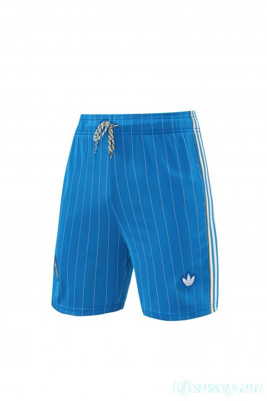 26/27 Real Madrid  Blue Pinstripe  Short Sleeve+Soccer Shorts