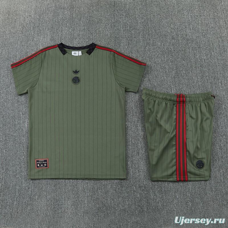 26/27 Bayern München  Forest Green  Pinstripe  Short Sleeve+Soccer Shorts