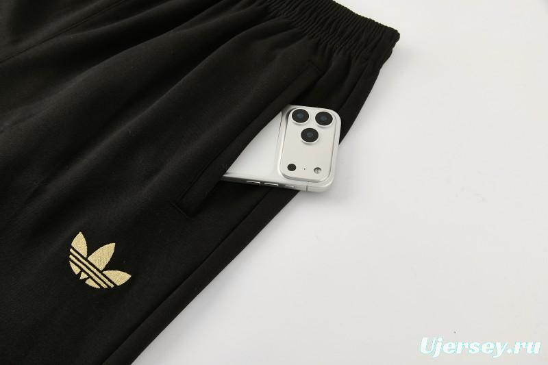 26/27 Manchester United Black Pullover Hooded Tracksuit + Long Pants