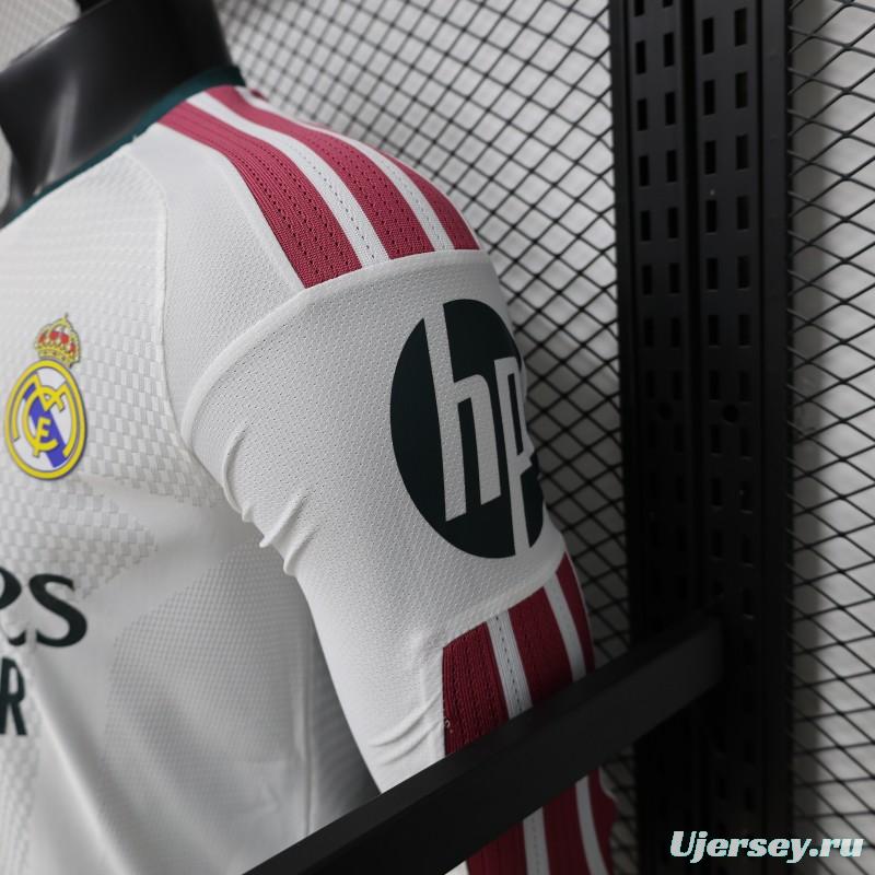 Player Version 26/27 Real Madrid White with Burgundy Stripe Long Sleeve Home Jersey