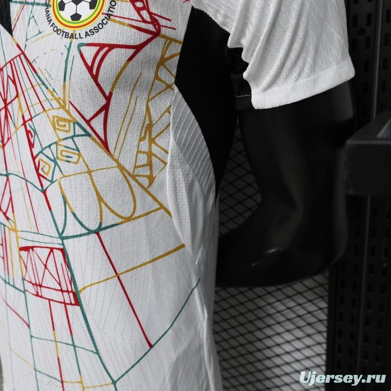 Player Version 2026 Ghana White with Multicolor Pattern Special Edition Jersey