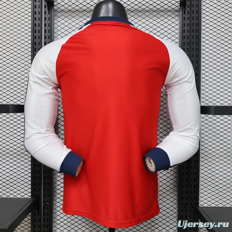 Player Version 2026  Arsenal x Adidas Originals Retro Red with White Long Sleeve Raglan Home Jersey